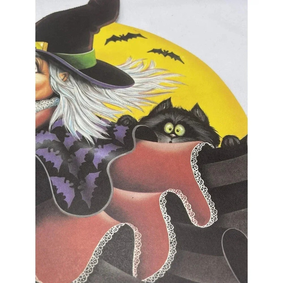NOS Vintage 1983 BEISTLE Halloween 2 Sided Witch On Broom Cutout Decoration 16" - Picture 14 of 16